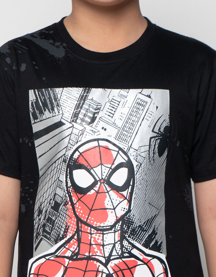 Marvel Spiderman Head Splash Print Kaos Anak Laki-laki