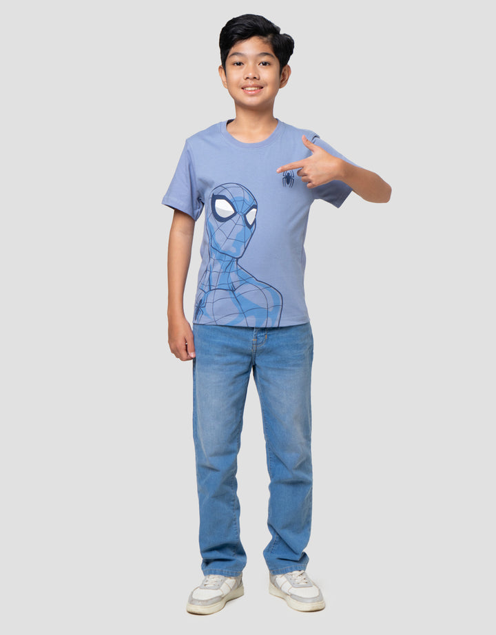 Marvel Spiderman Face Front Kaos Anak Laki-laki