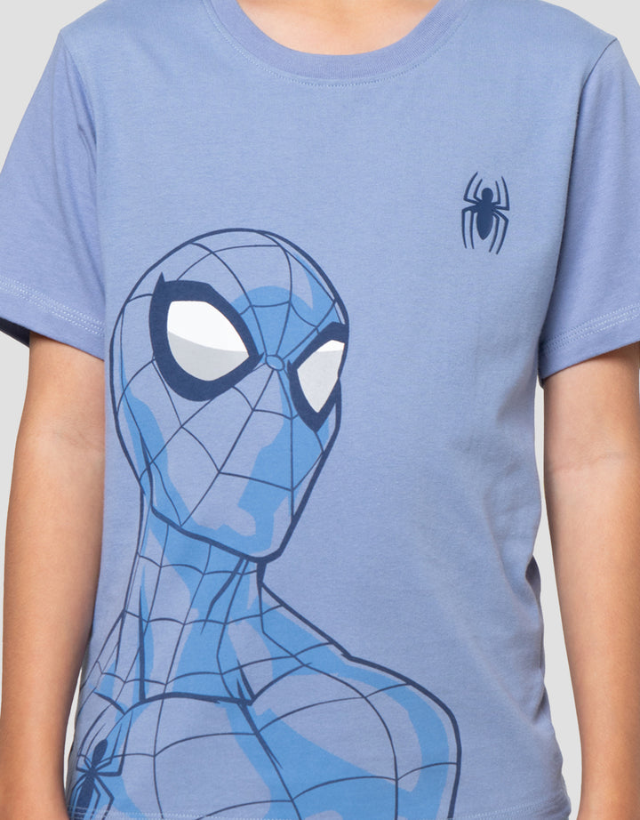 Marvel Spiderman Face Front Kaos Anak Laki-laki