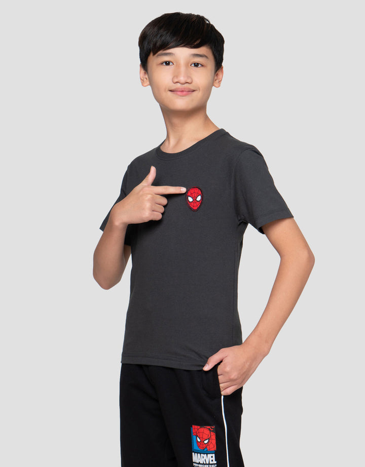 Marvel Spiderman Action Web Logo Print Kaos Anak Laki-laki