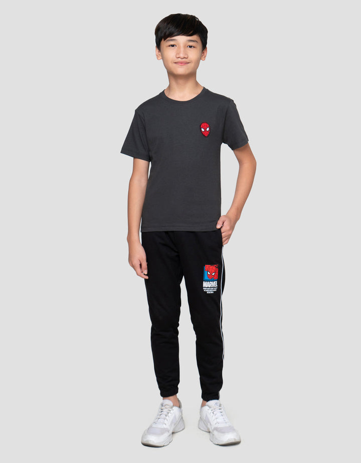 Marvel Spiderman Action Web Logo Print Kaos Anak Laki-laki