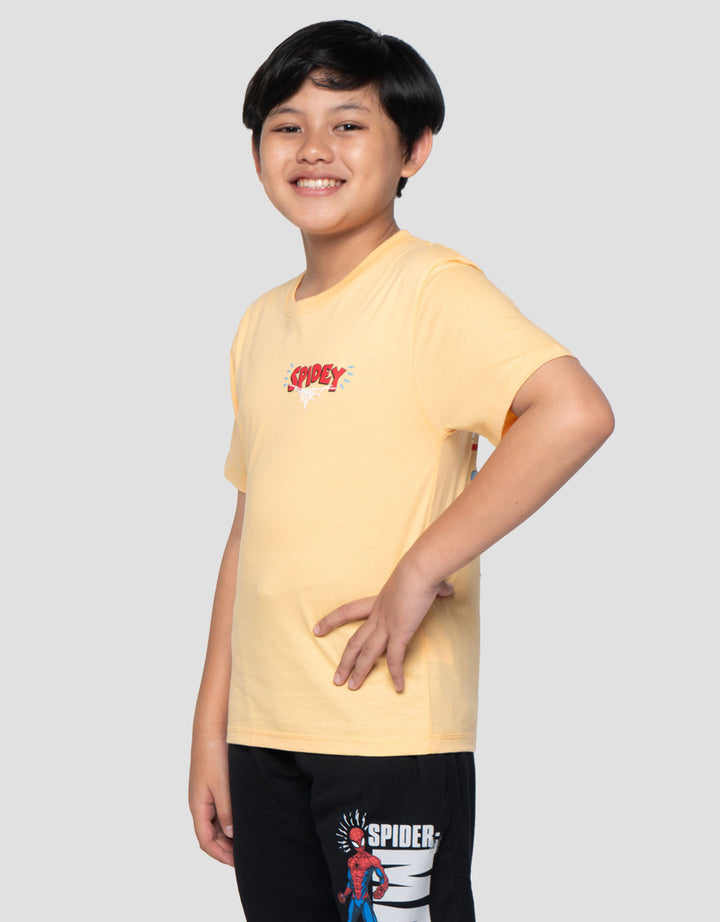 Marvel Spiderman Hanging Hero Print Kaos Anak Laki-laki