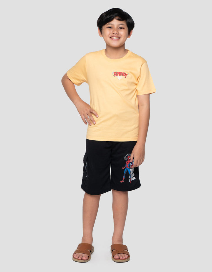 Marvel Spiderman Hanging Hero Print Kaos Anak Laki-laki