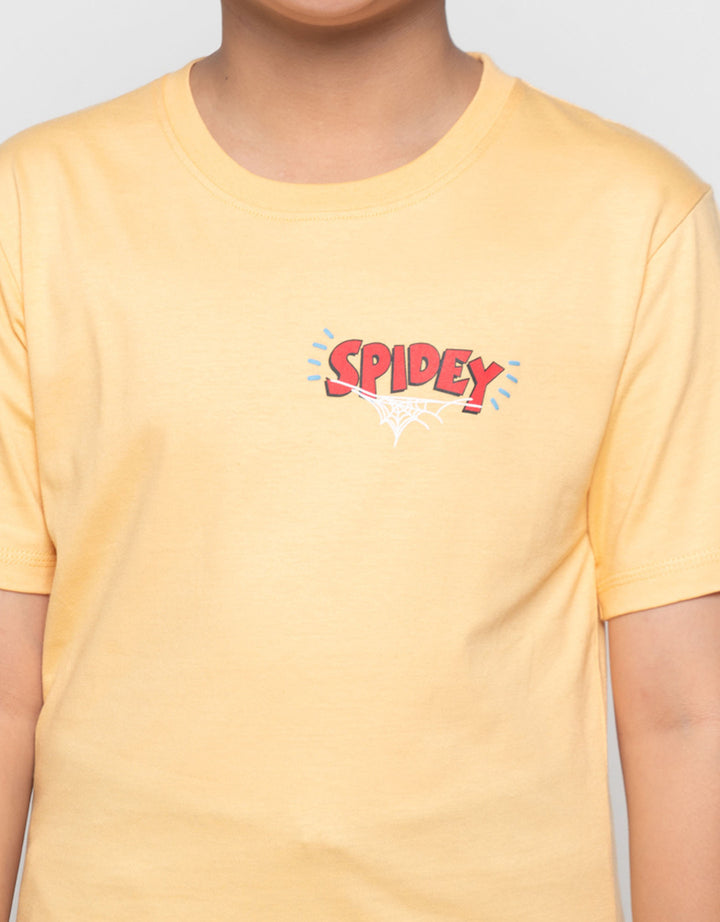 Marvel Spiderman Hanging Hero Print Kaos Anak Laki-laki