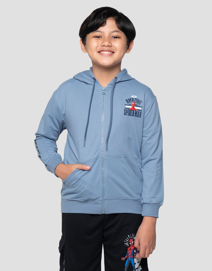 Marvel Spider Logo Kantong Jaket Hoodie Anak Laki-Laki