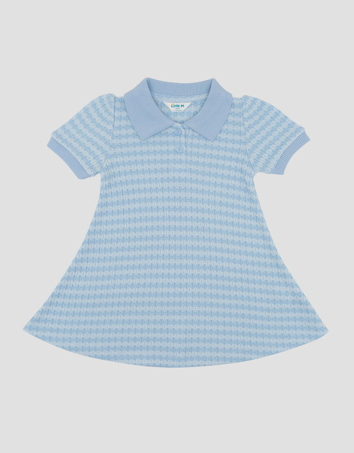 Little M Knit Textured Ombak Midi Dress Bayi