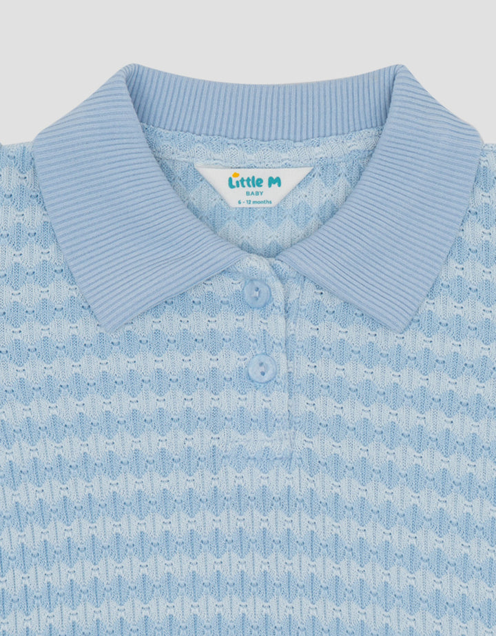 Little M Knit Textured Ombak Midi Dress Bayi