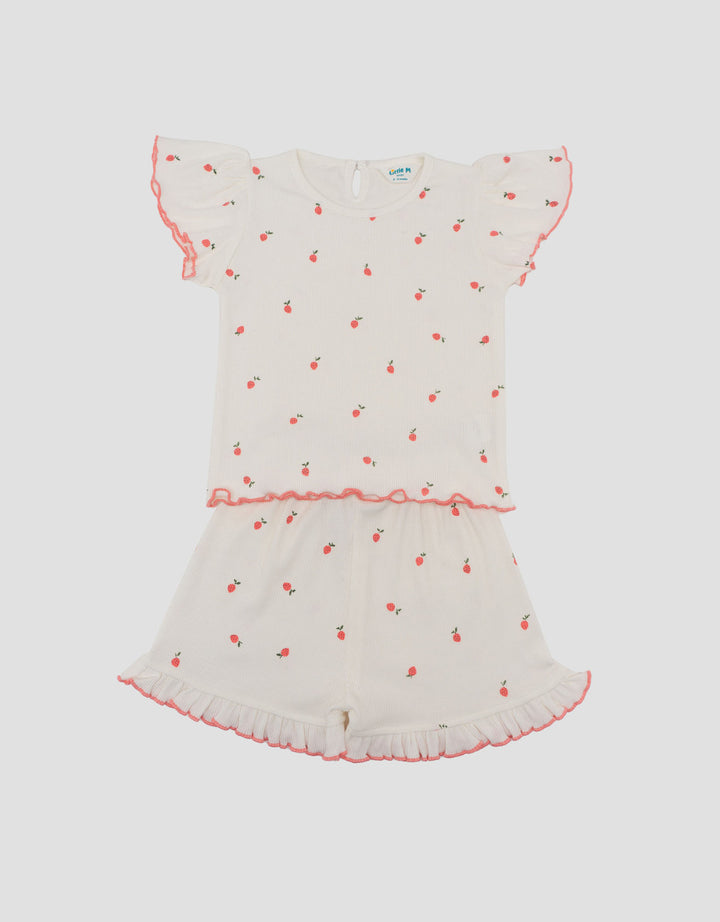 Little M Textured Rib Fp Cherry Pakaian Setelan Bayi