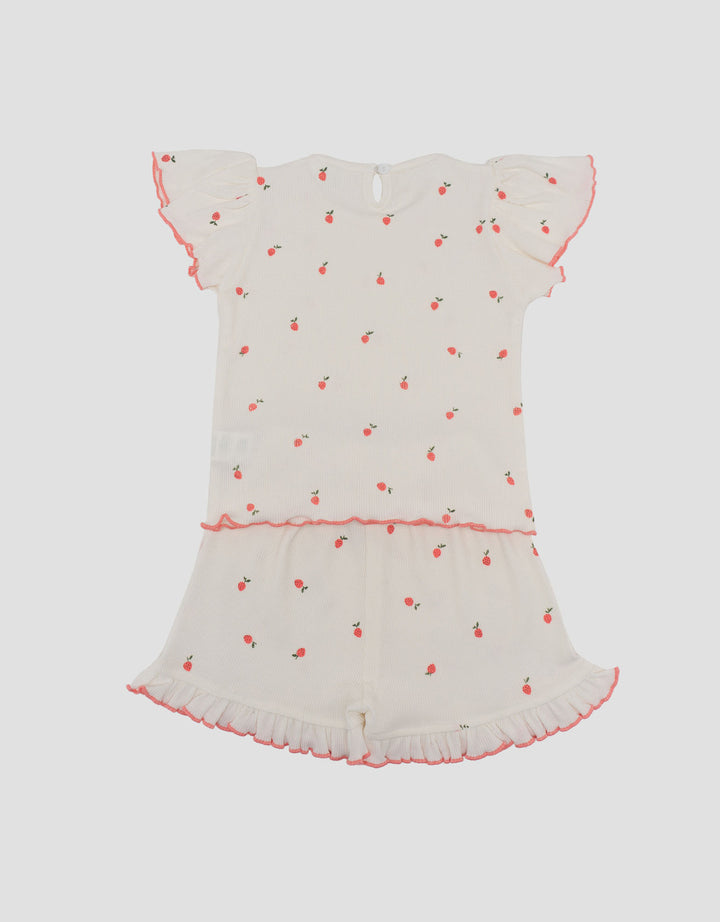 Little M Textured Rib Fp Cherry Pakaian Setelan Bayi
