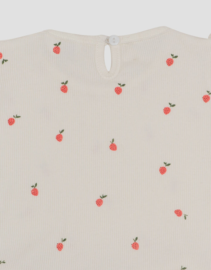 Little M Textured Rib Fp Cherry Pakaian Setelan Bayi