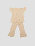 Little M Textured Rib Print Flower Pakaian Setelan Bayi