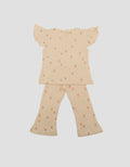 Little M Textured Rib Print Flower Pakaian Setelan Bayi