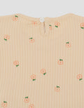Little M Textured Rib Print Flower Pakaian Setelan Bayi