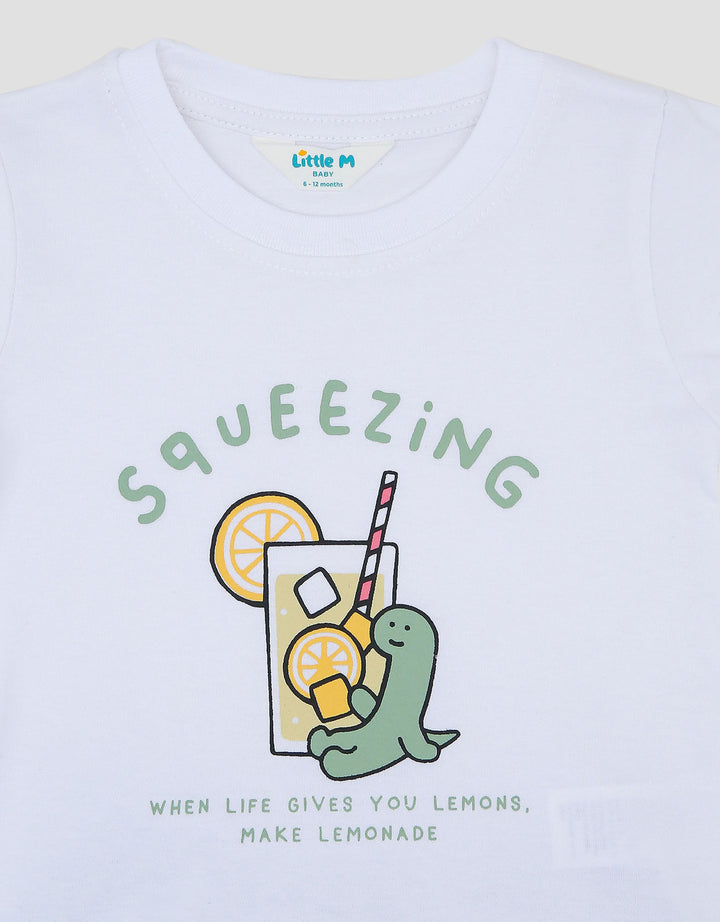 Little M Print Squeezing Pakaian Setelan Bayi
