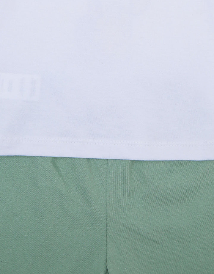 Little M Print Squeezing Pakaian Setelan Bayi