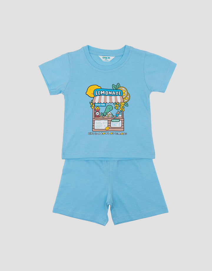 Little M Print Lemonade Pakaian Setelan Bayi