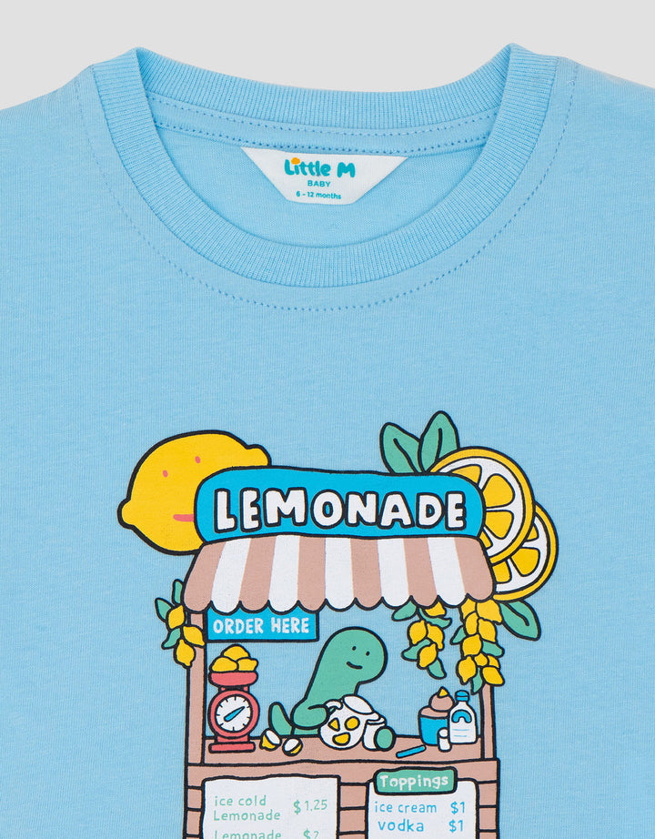Little M Print Lemonade Pakaian Setelan Bayi