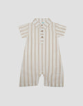 Little M Woven Rami Print Salur Romper Bayi
