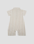 Little M Woven Rami Print Salur Romper Bayi