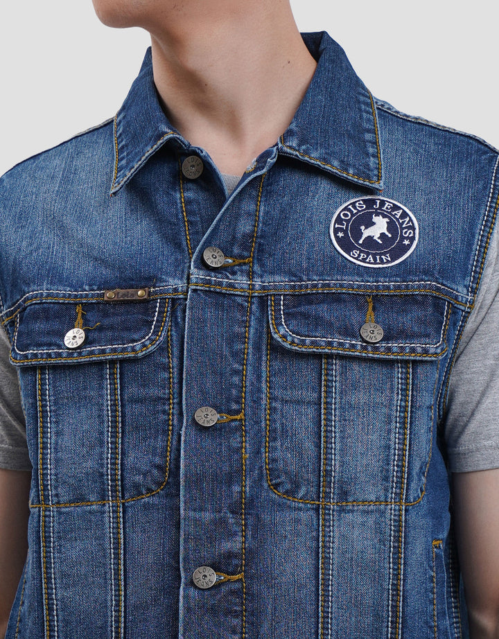 Lois MJV200D Denim Vest Pria