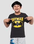 Character Batman Logo Depan Print Kaos Anak Laki-laki
