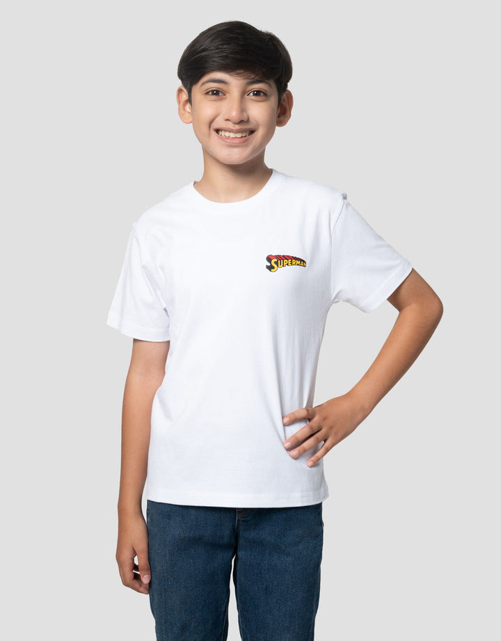 Character Superman Print Kaos Anak Laki-laki