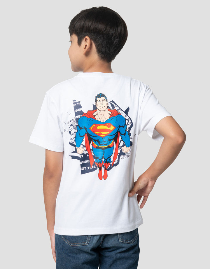 Character Superman Print Kaos Anak Laki-laki