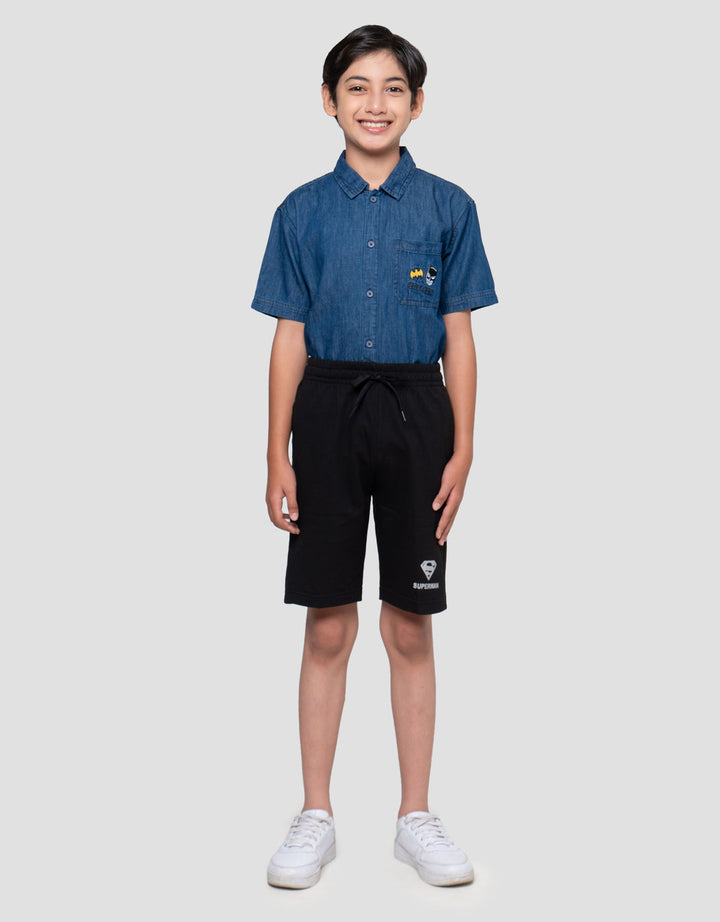 Character Knit Superman Logo Celana Pendek Anak Laki-laki