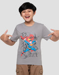 Character Superman Strong Print Kaos Anak Laki-laki