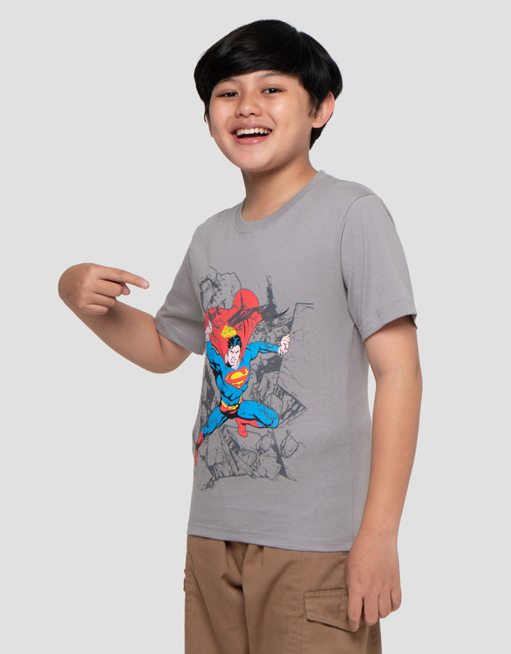 Character Superman Strong Print Kaos Anak Laki-laki
