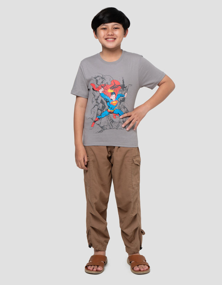 Character Superman Strong Print Kaos Anak Laki-laki