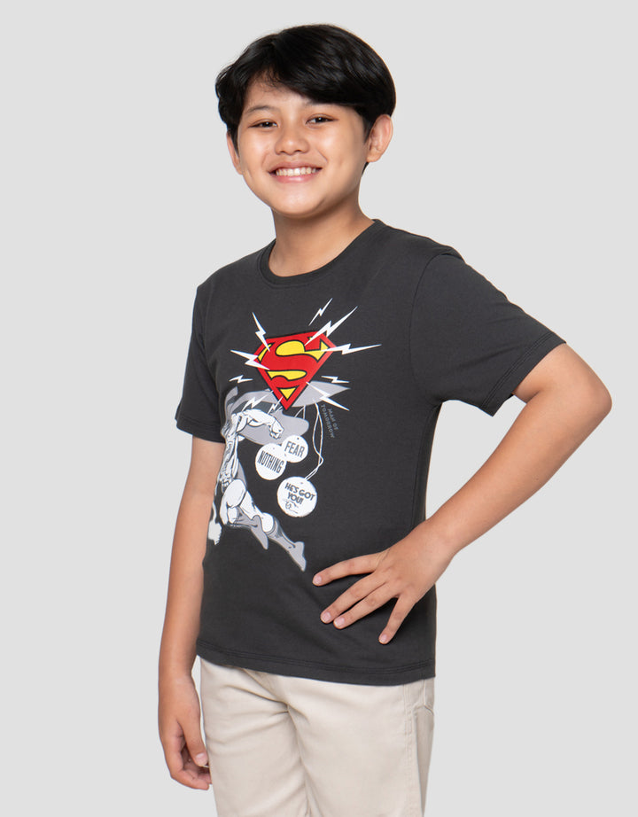 Character Superman Logo Comic Print Kaos Anak Laki-Laki