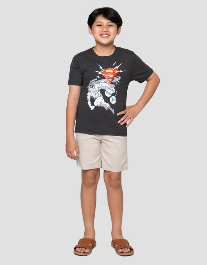 Character Superman Logo Comic Print Kaos Anak Laki-Laki