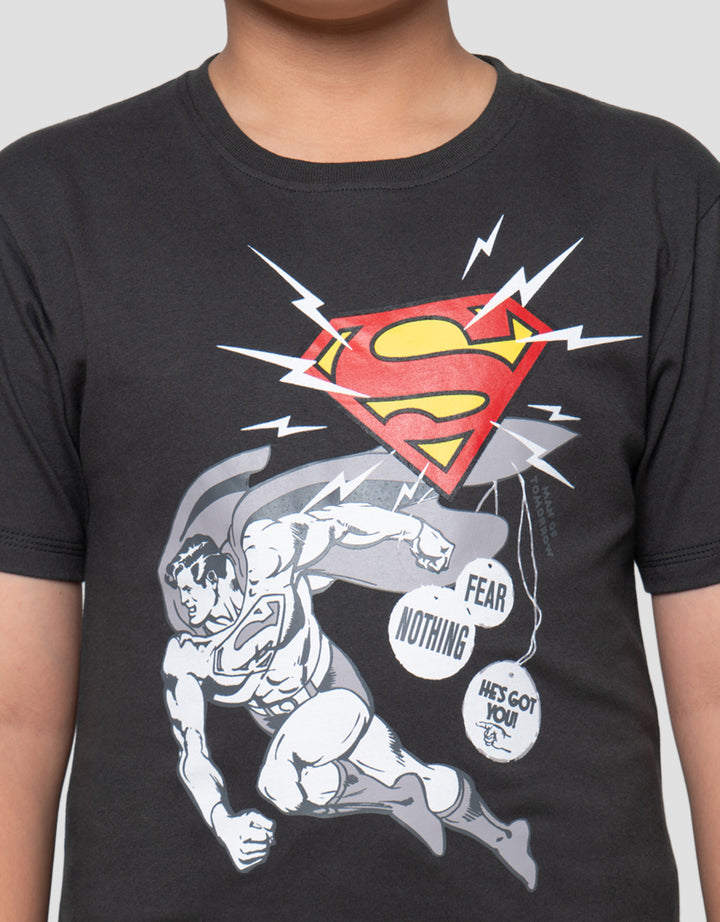Character Superman Logo Comic Print Kaos Anak Laki-Laki