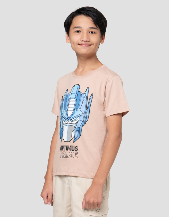 Character Print Transformers Optimus Kaos Anak Laki-Laki