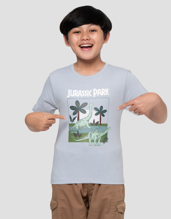 Character Jurassic Dinos Print Kaos Anak Laki-laki