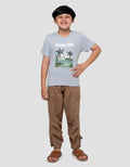 Character Jurassic Dinos Print Kaos Anak Laki-laki