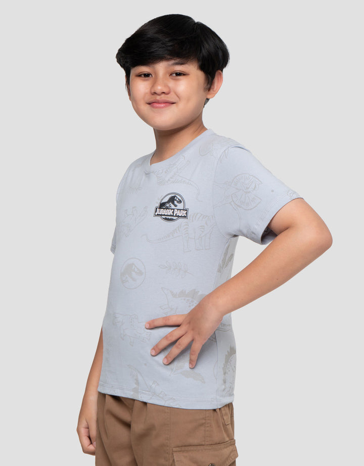 Character Jurassic Fp Logo Print Kaos Anak Laki-laki