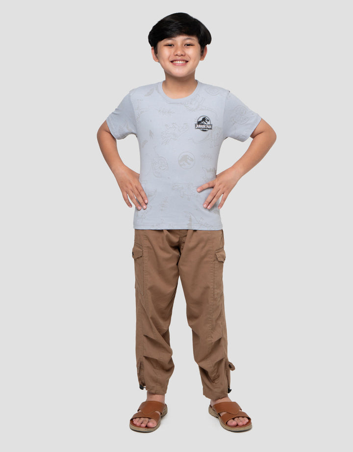 Character Jurassic Fp Logo Print Kaos Anak Laki-laki