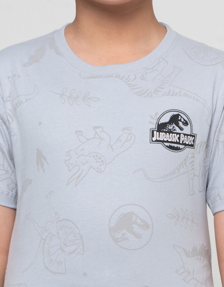 Character Jurassic Fp Logo Print Kaos Anak Laki-laki