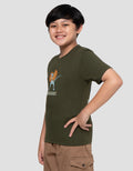 Character Jurassic Dilop Print Kaos Anak Laki-laki