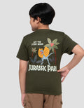 Character Jurassic Dilop Print Kaos Anak Laki-laki