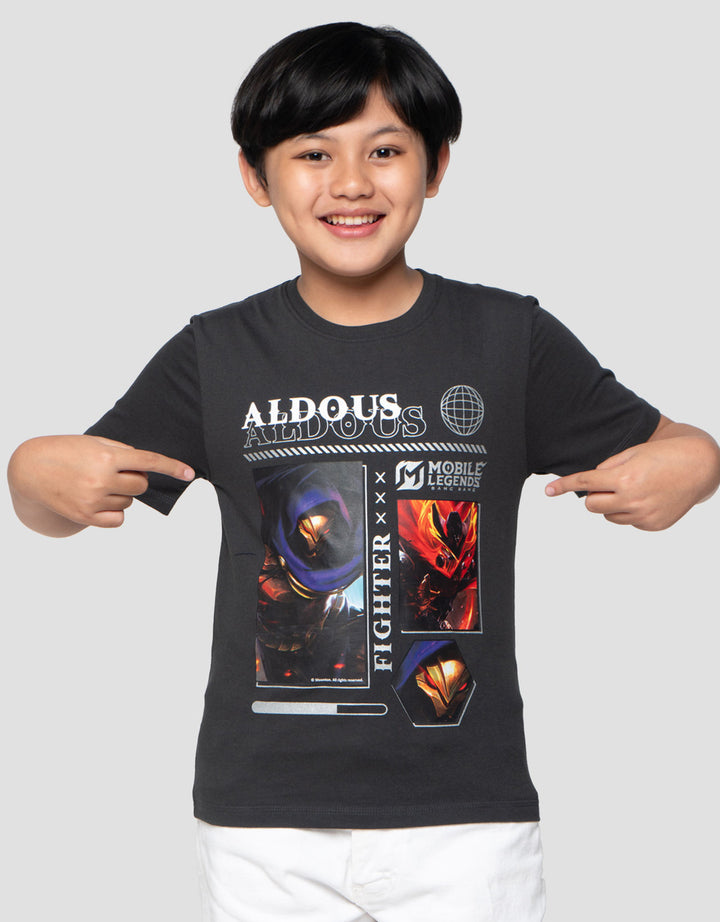Character Mlbb Aldous Fire Print Kaos Anak Laki-laki