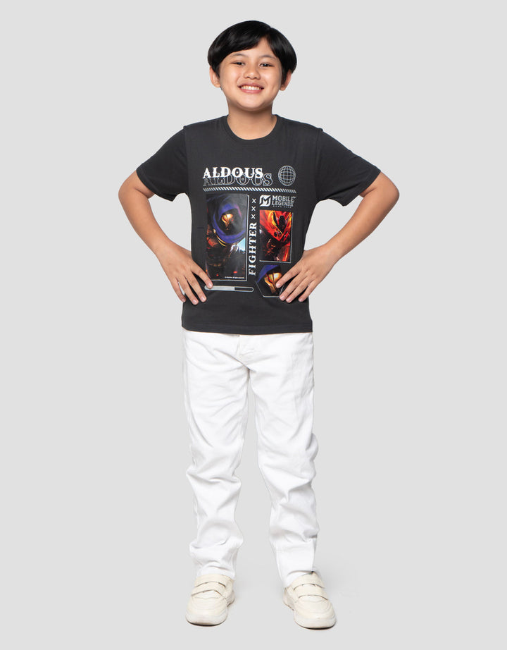 Character Mlbb Aldous Fire Print Kaos Anak Laki-laki