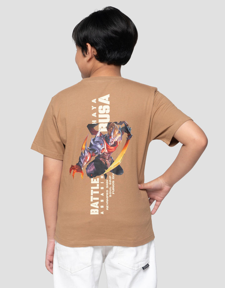 Character Mlbb Hayabusa Print Kaos Anak Laki-laki