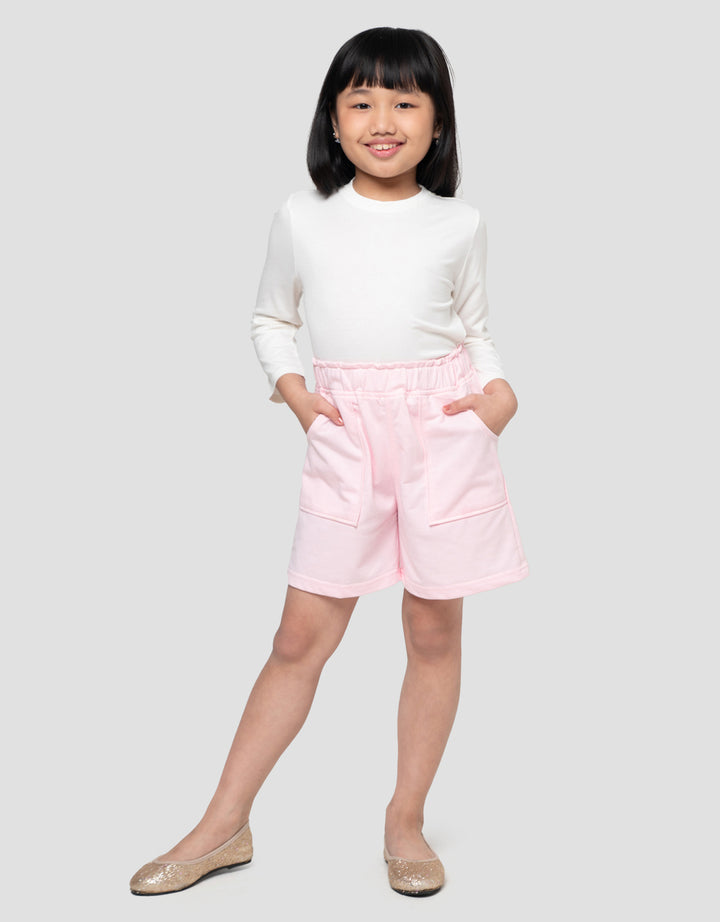 Little M Terry Paperbag Kantong Celana Pendek Anak Perempuan