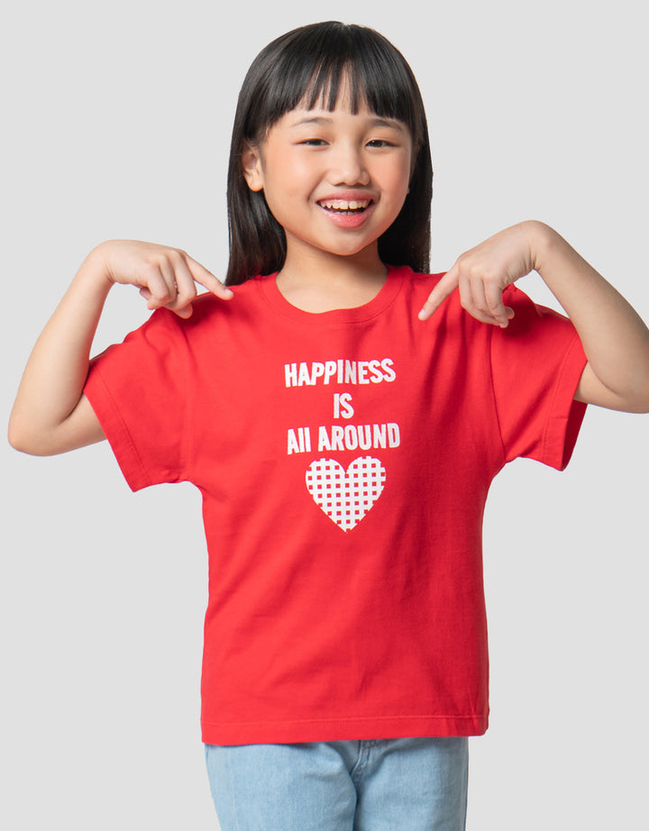 Little M Word Happiness Kaos Anak Perempuan