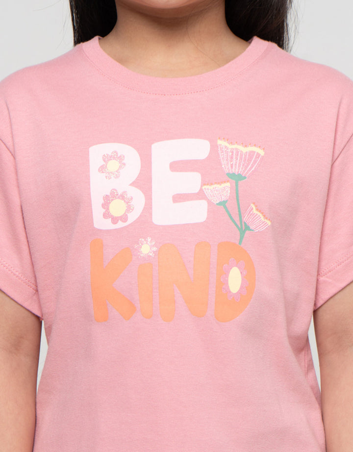 Little M Flower Be Kind Kaos Anak Perempuan
