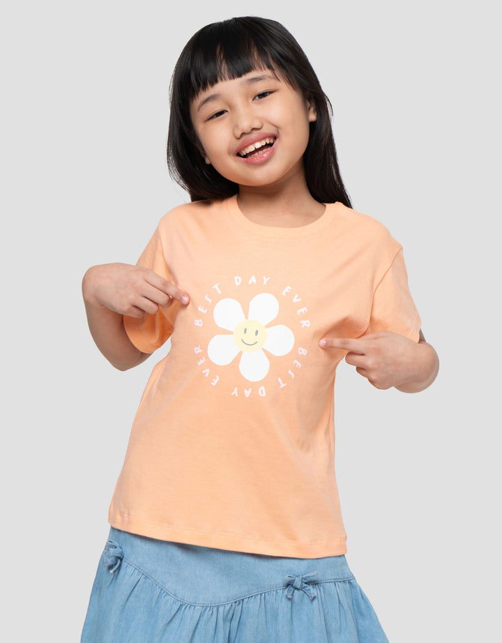 Little M Flower Best Day Kaos Anak Perempuan
