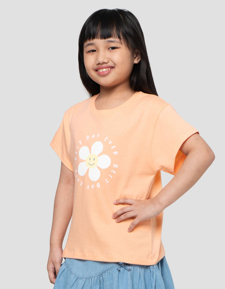 Little M Flower Best Day Kaos Anak Perempuan